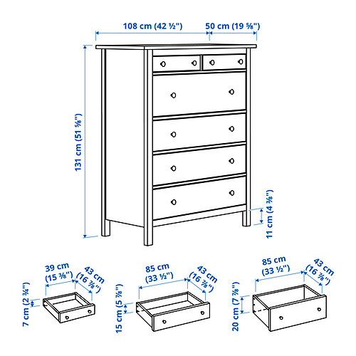 HEMNES, cómoda  6 de 7 open dialog