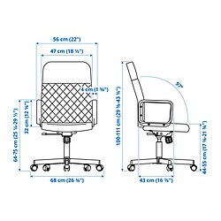 Measurement Illustration - RENBERGET swivel chair