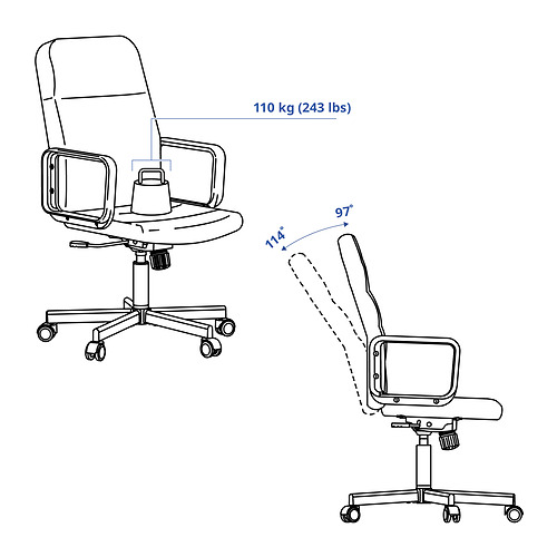 RENBERGET, swivel chair 4 of 9 open dialog
