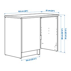Ilustración de medidas - KNOXHULT armario bajo+puerta y hueco