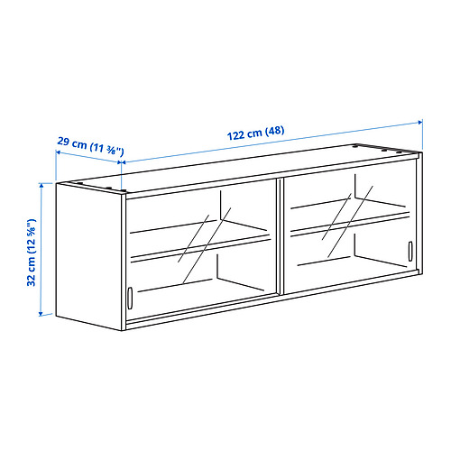 KNOXHULT, wall cabinet with sliding doors 3 of 3 open dialog