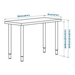 Ilustración de medidas - LINNMON/OLOV escritorio