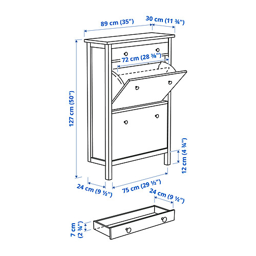HEMNES, shoe cabinet with 2 compartments 10 of 10 open dialog