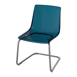 TOBIAS, chair, Blue / chrome plated