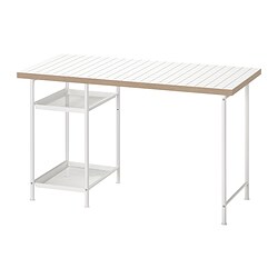 LAGKAPTEN/SPÄND, escritorio, Blanco / antracita
