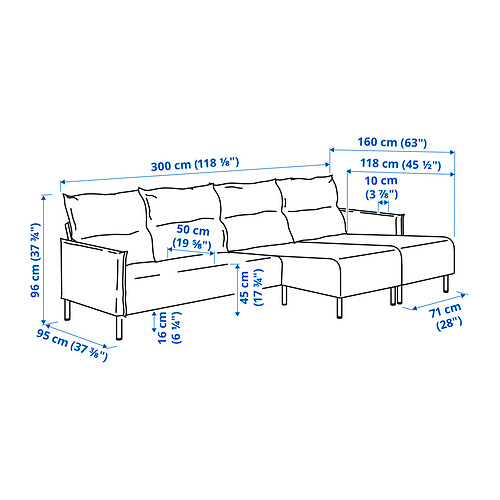 MANNARP, sectional 4-seat with chaise . 11 of 11 open dialog