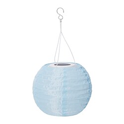 SOLVINDEN, LED solar-powered pendant lamp, Light blue