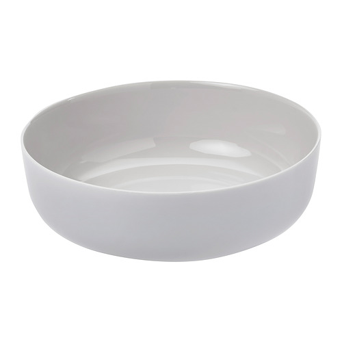 Cuenco blanco VITBLECKA, vidrio opal templado, diseño moderno.