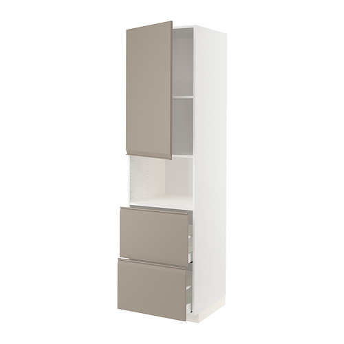 METOD / MAXIMERA, high cabinet for micro with door/2 drawers. 1 of 4 open dialog