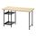 MITTCIRKEL/SPÄND, desk, Lively pine effect/black