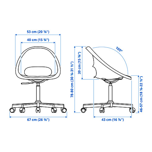 LOBERGET / MALSKÄR, swivel chair + pad 2 of 8 open dialog