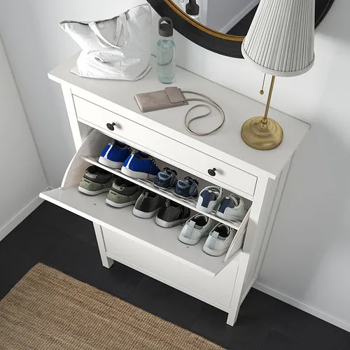 IKEA Mallorca - HEMNES shoe cabinet with 2 compartments, white