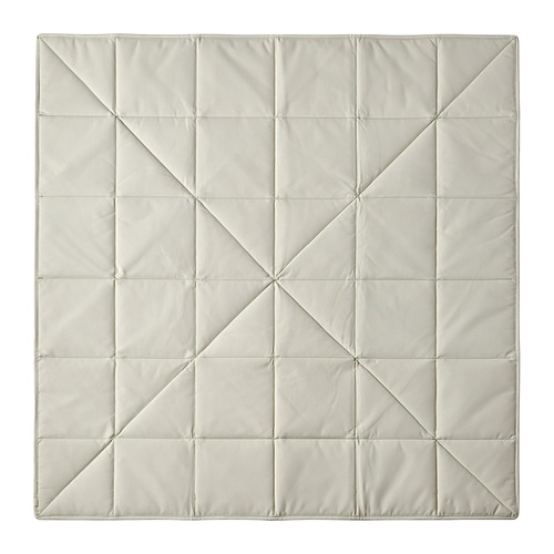 Los GREJSIMOJS: manta pesada de color gris claro de forma cuadrada con motivos cuadrados.