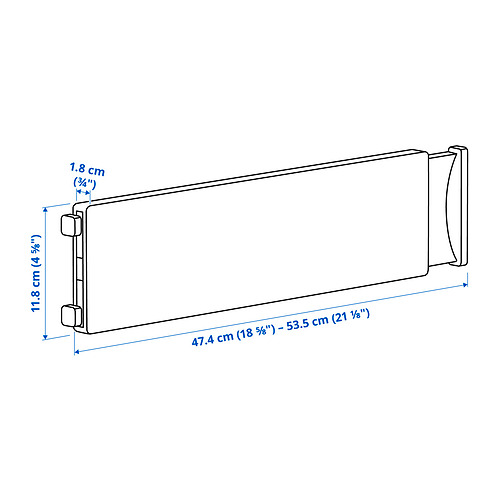 Measurement Illustration - VARIERA drawer divider