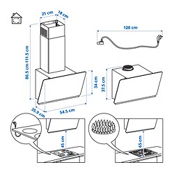 Ilustración de medidas - STACKBO extractor de pared