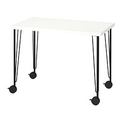 LINNMON/KRILLE, desk, White / black