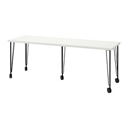 LAGKAPTEN/KRILLE, escritorio, Blanco / negro