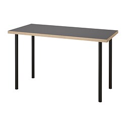LAGKAPTEN/ADILS, escritorio, Gris efecto madera / negro