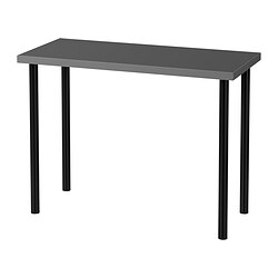 LINNMON/ADILS, table, Dark grey / black