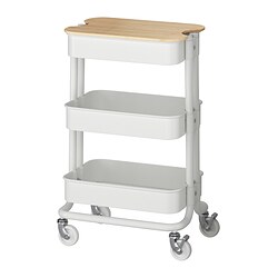 RÅSKOG/NORRÅVA, carrito+tapa, Blanco