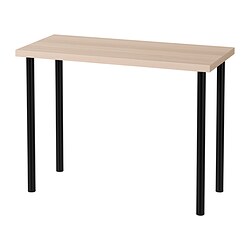 LINNMON/ADILS, table, White stained oak effect / black