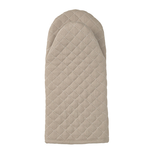 Guante de cocina VÄLVÅRDAD, beige, estampado de diamantes, poliéster reciclado y algodón.