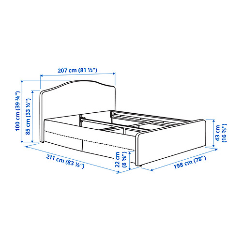 RAMNEFJÄLL, cover for bed frame 9 of 9 open dialog