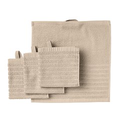 VÅGSJÖN, washcloth, Light beige