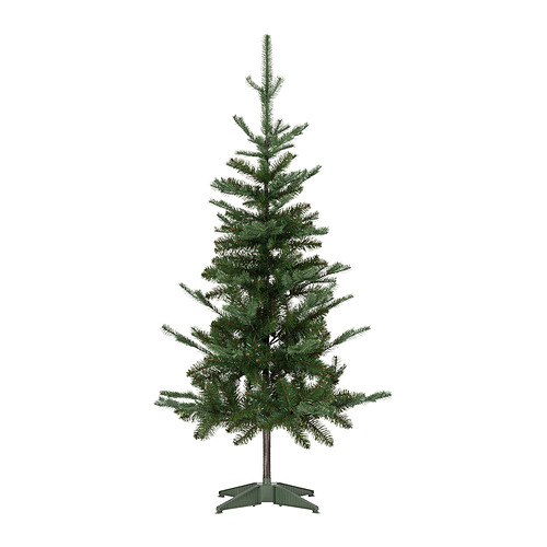 VINTERFINT: árbol de navidad artificial verde, sin agujas, reutilizable, con soporte de plástico verde.