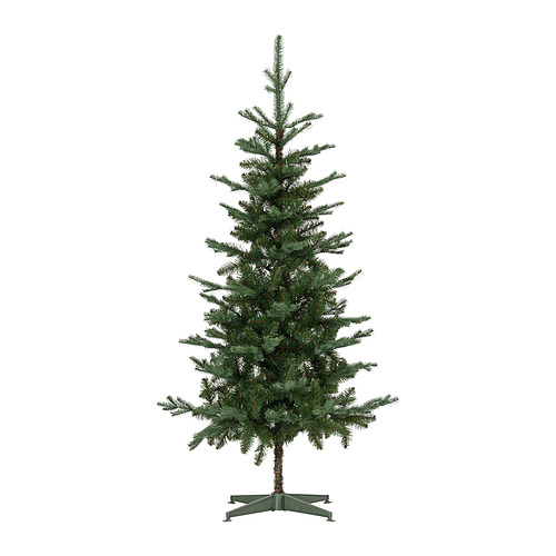 Árbol de Navidad artificial verde VINTERFINT, sin agujas, plástico reciclado, forma cónica, diseño liso.