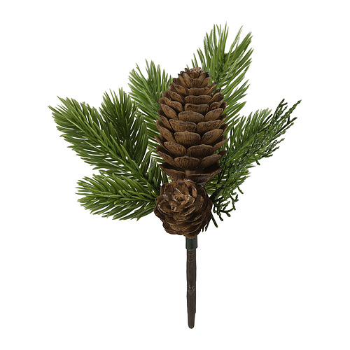 Ramo de piña de pino artificial VINTERFINT, verde y marrón, plástico reciclado, diseño realista.