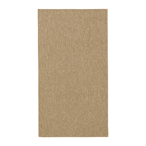 LÄTTBETONG, alfombra rectangular beige-marrón, liso, interior/exterior, textura suave.