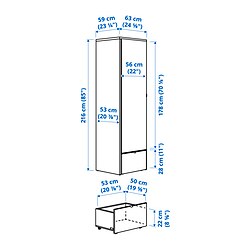 Ilustración de medidas - VISTHUS armario