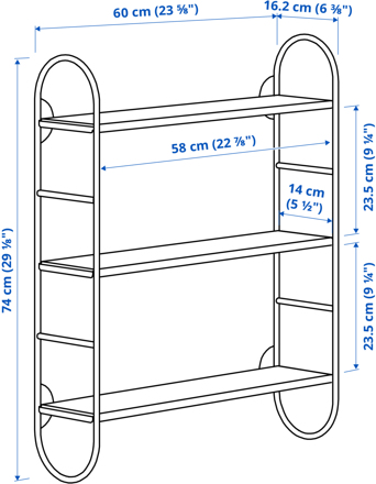 Measurement Illustration - FÄRGSÄTTARE wall shelf