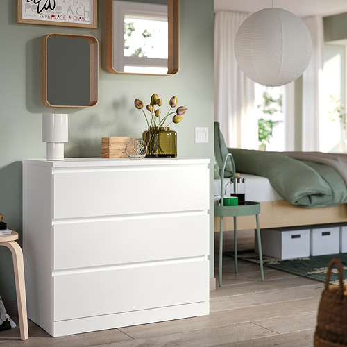 MALM, 3-drawer chest 2 of 5 open dialog