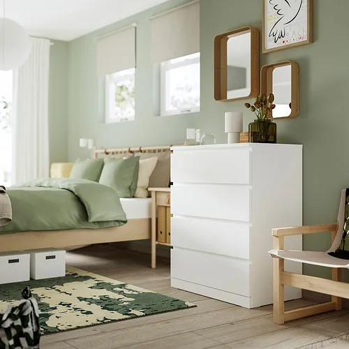 IKEA Fuerteventura - MALM chest of 4 drawers, white, 80x100 cm