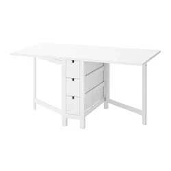 IKEA Tenerife - NORDEN drop leaf dining table, white, 26/89/152x80 cm