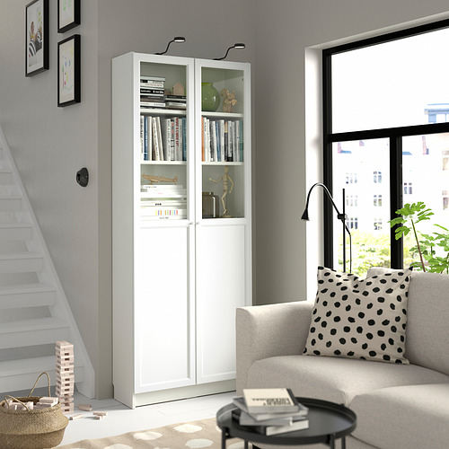 BILLY / OXBERG, bookcase with panel/glass doors 4 of 9 open dialog