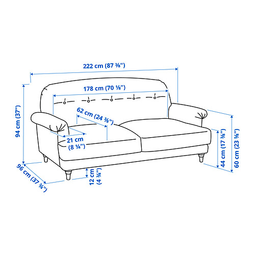 ESSEBODA, 3-seat sofa 9 of 9 open dialog