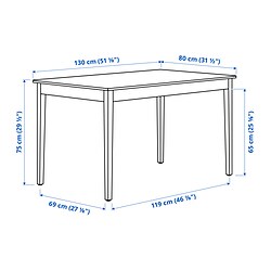 Ilustración de medidas - NÄSINGE mesa y 4 sillas