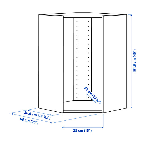 Measurement Illustration - SEKTION corner wall cabinet frame