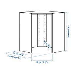 Ilustración de medidas - METOD estructura armario esq/pared