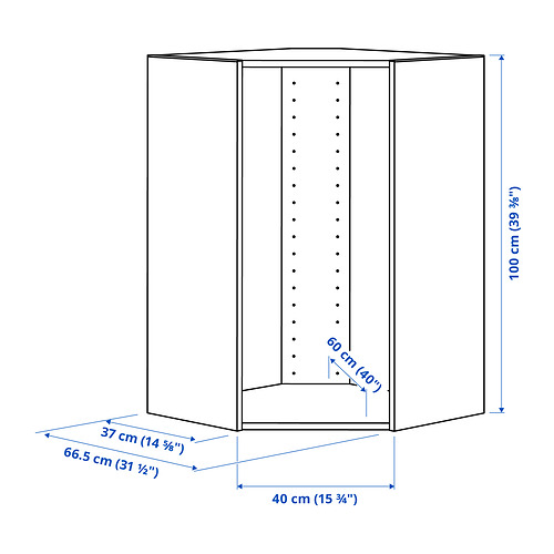 Ilustración con medidas del producto: METOD.