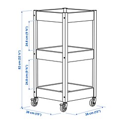 Measurement Illustration - LOSHULT utility cart