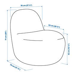 Ilustración de medidas - LILLESÄTER silla giratoria