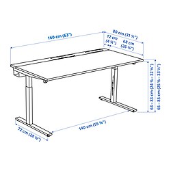 Measurement Illustration - MITTZON desk