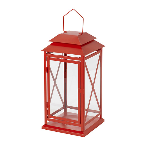 VINTERFINT lantern for pillar candle, in/out