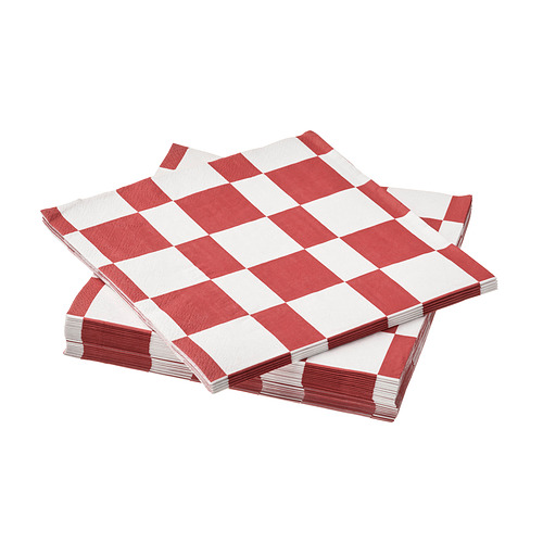 Servilletas a cuadros rojos y blancos VINTERFINT, pila de toallas de papel cuadradas.