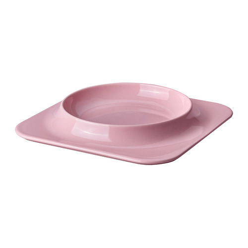 VINTERFINT vajilla rosa claro, plato cuadrado, cuenco redondo, cerámica.