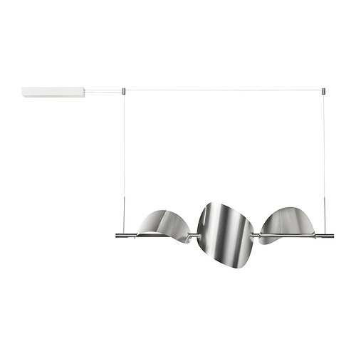 Lámpara BACKSTÖRN, elegante metal plateado, diseño moderno y minimalista, altura de suspensión ajustable, ideal para zona de comedor.